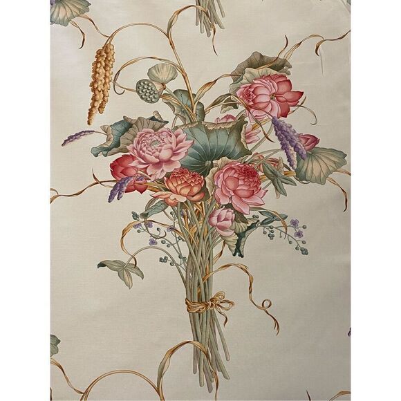 Brunschwig & Fils FABRIC Imperial Lotus HAND PRINT Colonial American Patriot Uph - Picture 3 of 6